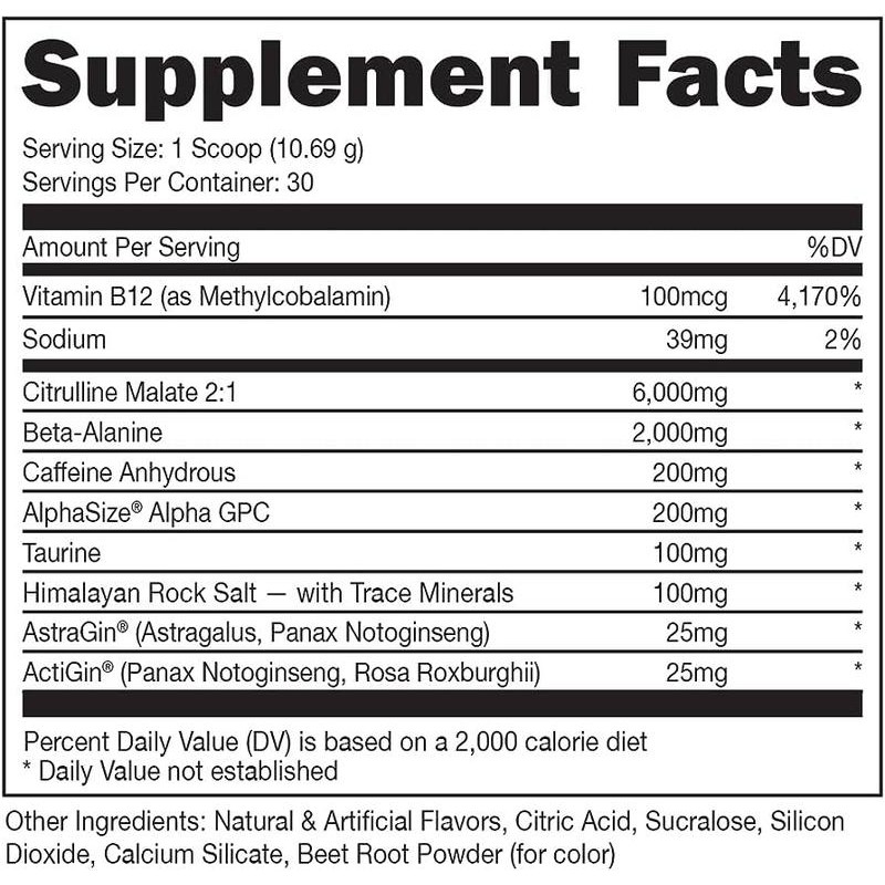 Bucked Up Pre Workout Supplement 30 Servings Fitness Edible Healthcare