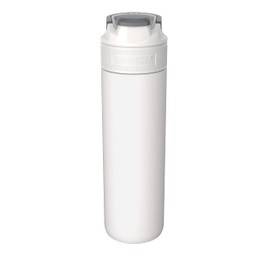 KAMBUKKA Insulated Stainless Steel Water Bottle (600ml/22oz) - Waterproof Thermos Bottle: Snapclean® Technology - Dishwasher Safe lid - "Elton Insulated Chalk White" Model