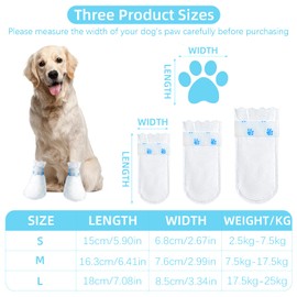 JEKUGOT 20 Pieces Disposable Dog Shoes, Dog Socks for Dogs to Stop Licking Paws with Dog Paw Bandage, Dustproof Pet Dog Shoe Covers for Indoor and Outdoor Use （S）