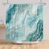 ChloropLastid Teal Marble Shower Curtain 72x72 Inch Abstract Turquoise Gold