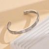 White Gold Open Cuff Bracelet for Women Men Adjustable Chunky