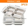 3Pcs Stainless Steel Snack Containers with Lids, 4 Compartment Food