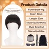 Thhiit 5 Pcs Bowl Cut Wig Set, Funny Black Bangs