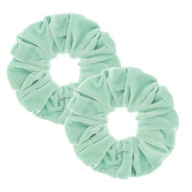 Pack of 2 Large Women Hair Bobbles Velvet Hair Scrunchies Rubber Bands Colourful Elastic Hair Bands for Girls Women Hair Accessories (Mint Green)