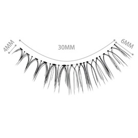 LASGOOS Fake Eyelashes Natural Look False Eye Lashes Daily Strip Cross Clear Band 4-6mm Cross Lashes Invisible band Lash for Wedding Daily Work Eye Makeup 4 Pairs N03