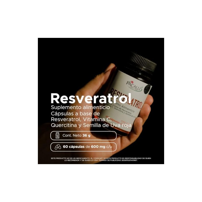 PACALLI Resveratrol con Quercetina - 60 Cápsulas