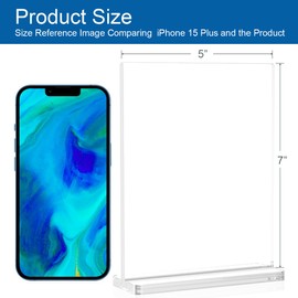 BlueValley Clear Acrylic Sign Holder - 6 Pack 5x7" Double Sided Table Menu Sign Holder Vertical Poster Ad Picture Frame - Plastic Brochure Paper Display Stand for Office Catering Exhibition Event Store Show Fair