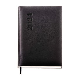 Miquelrius - 2024 Year to View Diary Plus Size 155 x 213 mm (similar to A5) Hard Cover Stitched Spanish English and Portuguese Black