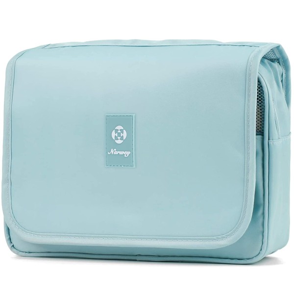 Hanging Travel Toiletry Bag Cosmetic Make up Organizer for Women and Girls Waterproof (Sky Blue)