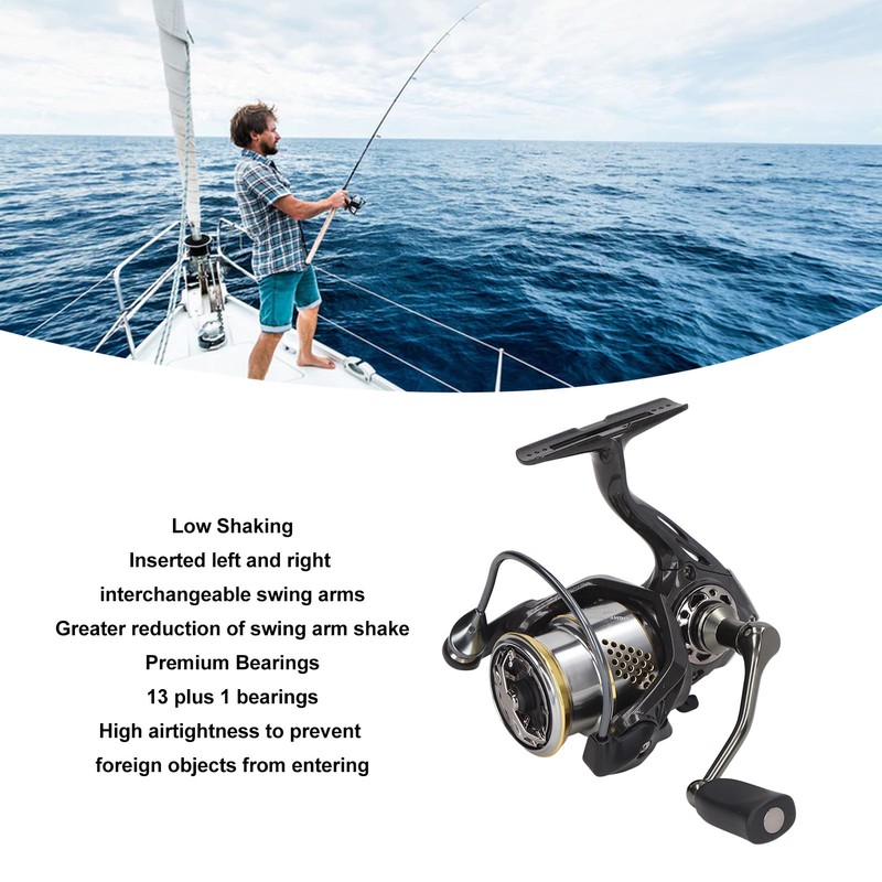 Fishing Reel Lightweight Powerful Large Capacity Carbon Spinning Reel for