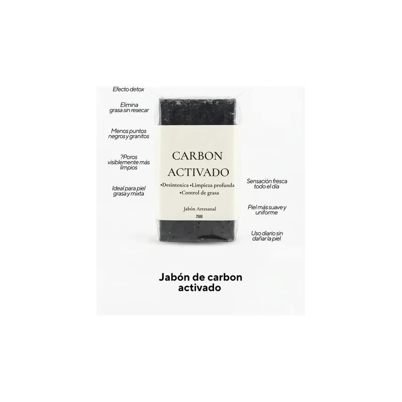 Jabón Carbón Activado Antiacné Control Grasa