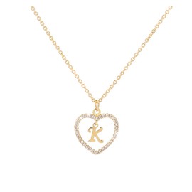 Wishoney Letter Pendant Necklace A-Z Initial Necklace K Necklace Family Necklace Women Jewelry
