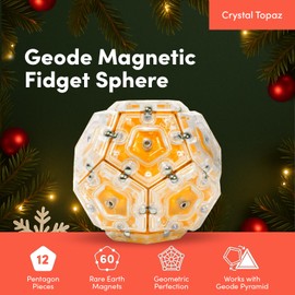 Speks Geode Magnetic Fidget Toy | Sensory Desk Toy for Adults & Teens 14+ | Stress Relief Gift | Sphere, Topaz