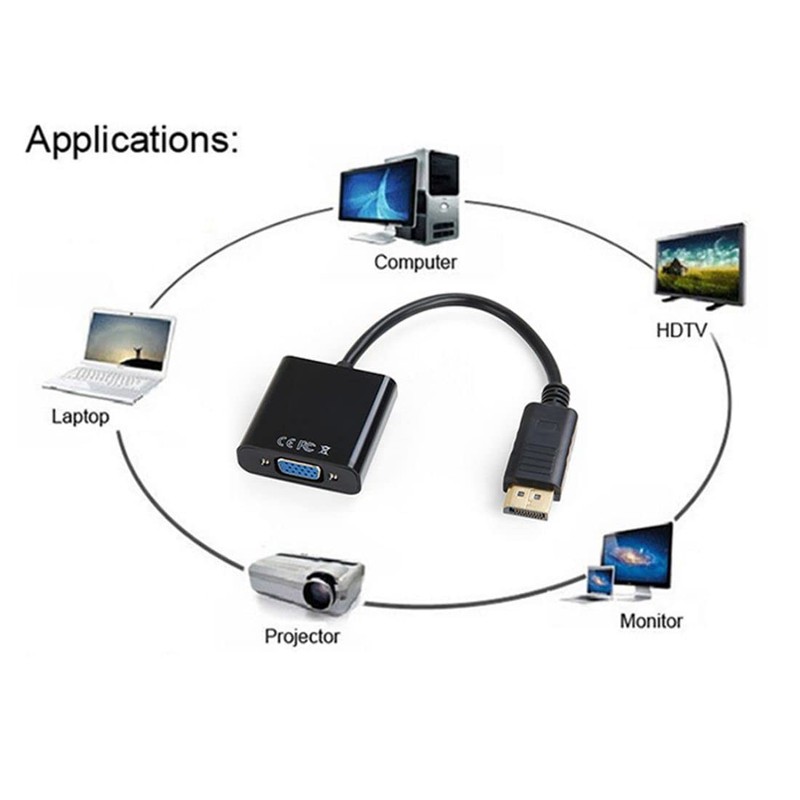 chenyang DP to VGA Adapter Gold-Plated DisplayPort Male to VGA