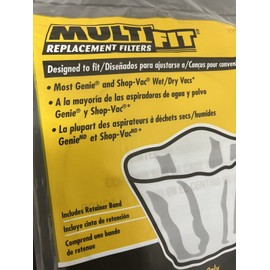 Genie and Shop-Vac MULTI FIT Replacement Filters For Most 5 Gallon & Larger Shop Vacuums 9ct Total