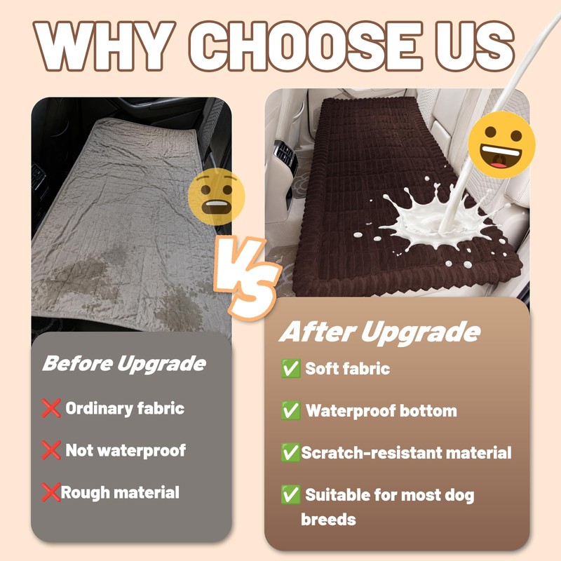 Gdmhy Dog Bed for Car Back Seat, Waterproof Dog Blanket