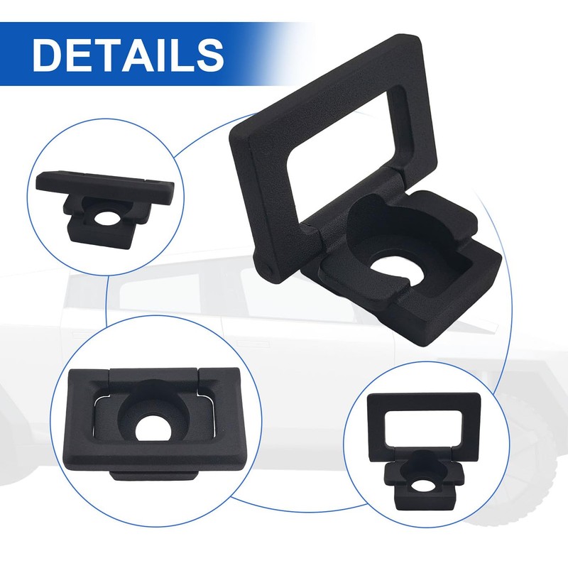 MXSAG 2PCS 90 Degree Rotating D Rings for Cybertruck Flat