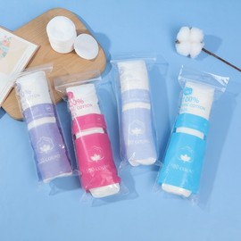 Round Disposable Cotton Pads, Sandwich Design, Skin-Friendly Makeup Remover Pads, 100 Count Blue Packaging 10ea