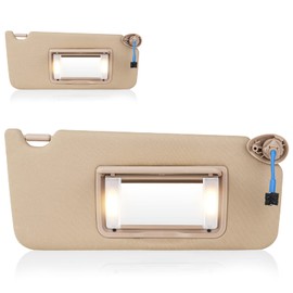Hurotoms Sun Visor for 2008-2017 Honda Accord, Right Passenger Side Beige Sunvisor with Light, Replacement 83230TA0A91ZA