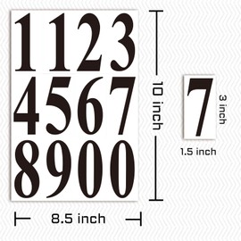 Die Cut Black Vinyl Numbers Stickers 3 Inch Self Adhesive - 3 Sets - Premium Decal for Mailbox, Signs, Window, Door, Cars, Trucks, Home, Business, Address Number, Indoor or Outdoor