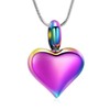 Small Heart Cremation Urn Necklace for Ashes Stainless Steel Memorial