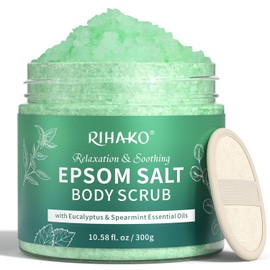 Body Scrub with Eucalyptus and Bittermint, Women's Body Scrub, Moisturises and Nourishes the Skin, Relieves Muscle Tension, Bath Salts for Muscle Baths, 300 g