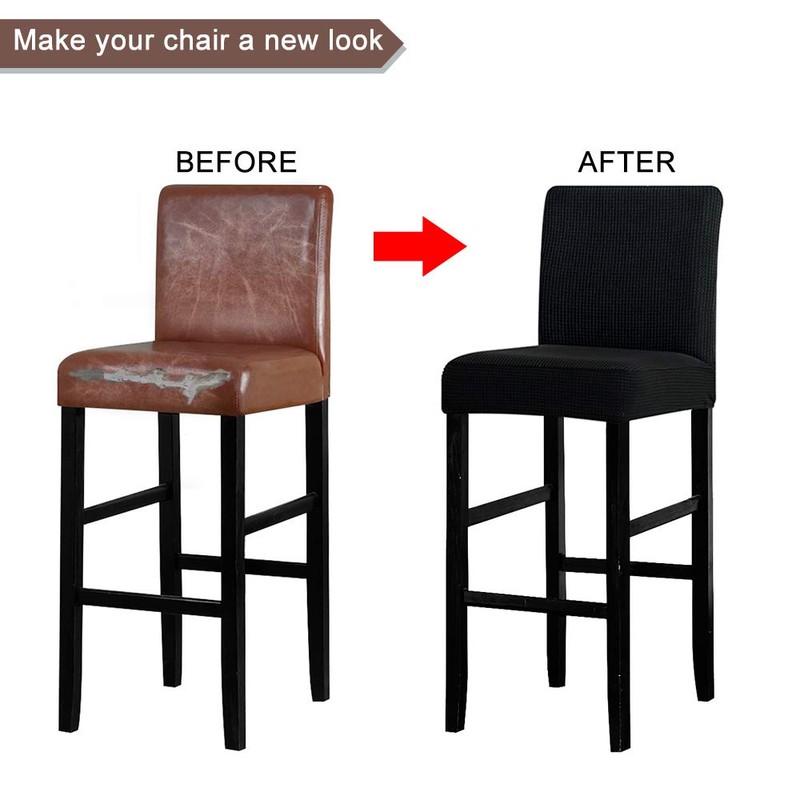 Lellen Bar Stool Covers Set of 4,Stretch Washable Bar Stool