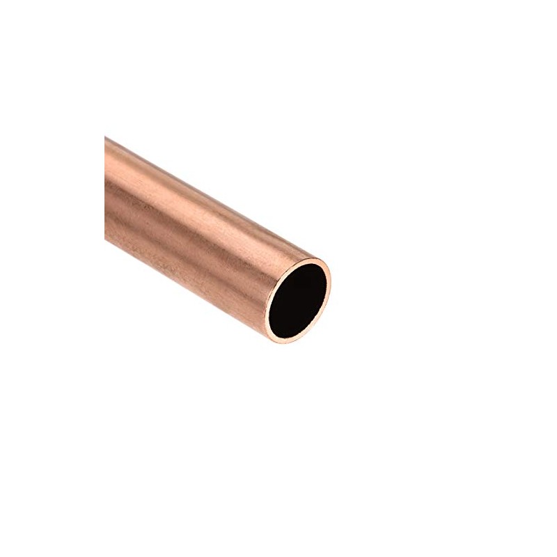 sourcing map Copper Round Tube Straight Pipe Hose 200 mm