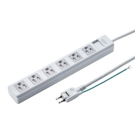 Sanwa Supply TAP-SH3625MG Shutter Tap, 3P, 6 Openings, 8.5 ft (2.5 m)