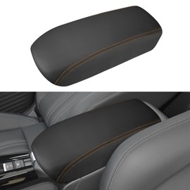 INTGET Car Center Console Armrest Cover for Honda HRV/HR-V Accessories 2023 2024 Leather Arm Rest Box Lid Middle Console Seat Cover Protector (Orange Stitches, 2024+)