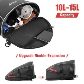 GAWAF Motorcycle Tail Bag, Upgrade 15L Waterproof Sports Motorbike Rear Seat Bag with Shoulder Strap, Motorcycle Tank Bag For Storage Saddle Bag Dirt Bike Accessories