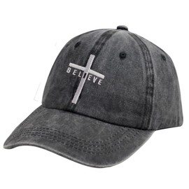 Christian Gifts for Women Men, Jesus Cross Believe Hat, Distressed Embroidered Adjustable Religious Baseball Cap Gifts for Christmas