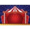 LFEEY 10x8ft Circus Photography Backdrop Red Tents Night Stars Carnival