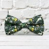 Jungle Dinosaur Dog Bow Tie Dog Collar Accessory, Detachable Bowtie,