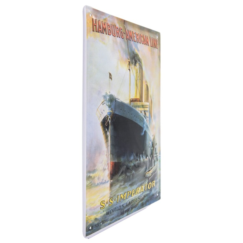 Maritime Retro Tin Sign, S. S. Emperor, Hamburg American Line