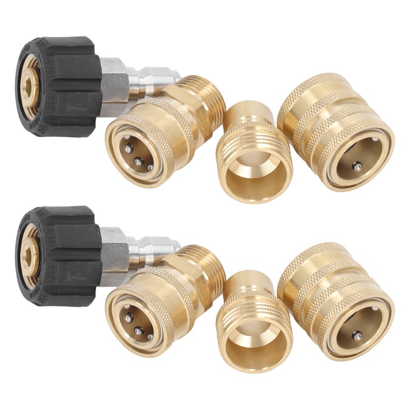 8pcs Pressure Washer Adapter Set Quick Coupler Fittings Metal Quick