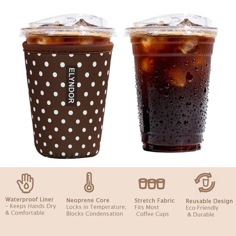 Reusable Insulated Sleeve for Iced Coffee Cup, 3-Pack Coffee Neoprene
