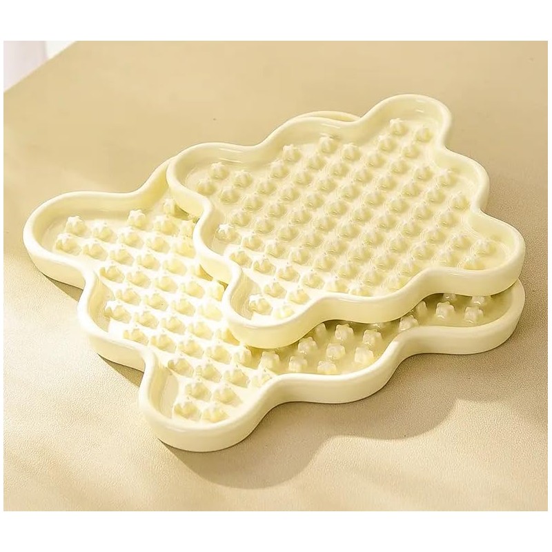 Fussy Cat Ceramic 'Lick Mat' Cat Slow Puzzle Feeder Bowl.