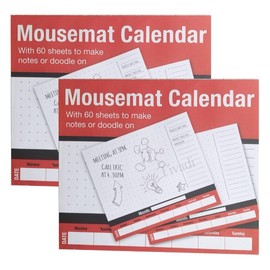 2x Mousemat Calendar Weekly Desk Planner Pad, 60 Sheets, Week-to-View Format, Undated