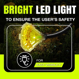 50ft Outdoor/Indoor Extension Cord 3-Outlet 12/3 Gauge Extra Heavy Duty ETL Listed, 3 Prong SJTW, Waterproof, Flexible Cold-Resistant Long Power Cord,15A 125V 1875W, Yellow by LifeSupplyUSA