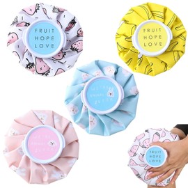 AFPYC Bolsa de Hielo Terapia, 4 Piezas Compresa para Frío o Agua Caliente, Bolsa de Hielo Reutilizable para Aliviar Dolores Musculares,Articulaciones, Dolor de Cabeza, Bolsas de Frío y Calor（Patrón de dibujos animados）