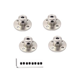 4 Pcs 3.17mm Flange Coupling Connectors,High Hardness Coupling Connector Flanged Shaft Mount with Hex Wrench and Locking Screws for DIY Project RC Model Motors