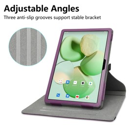 JRTAL Compatible with Doogee T10 Case, 360° Rotating Cover Faux Leather Protective Case with Stand Function for Doogee T10 / Doogee T10S 10.1 Inch Tablet (Not for Doogee T10E) - Purple