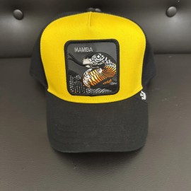Goorin Bros Mamba  V2 Cobra The Farm Mesh Back Trucker Snapback Hat Black Yellow