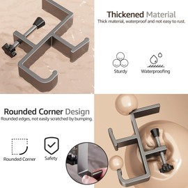 BTPIEL Desk Bag Hook, Purse Hook for Table, Aluminum Under Desk Handbag Hanger, Desk Mount Backpack Holder, Umbrellas,Headphone Holder - Gray