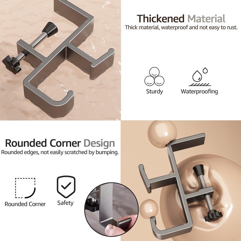 BTPIEL Desk Bag Hook, Purse Hook for Table, Aluminum Under