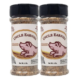 2 Pack of Barbecue Seasoning Uncle Earnies Bottles (6oz, Pork Rib and Chicken Seasoning)