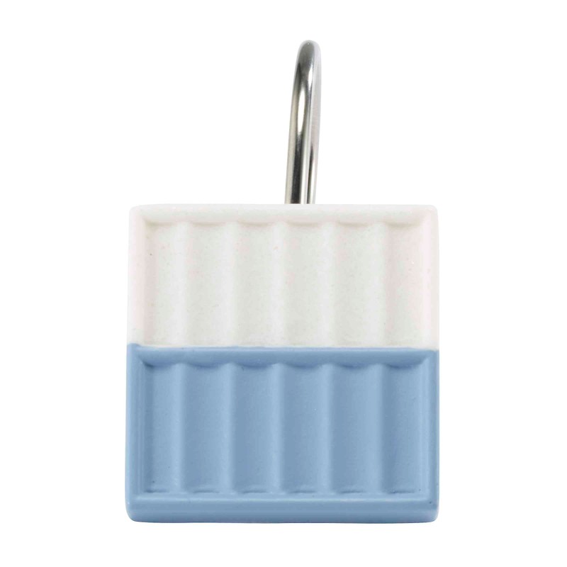 IZOD - Shower Curtain Hooks, Resin Hooks for Curtain, Striped
