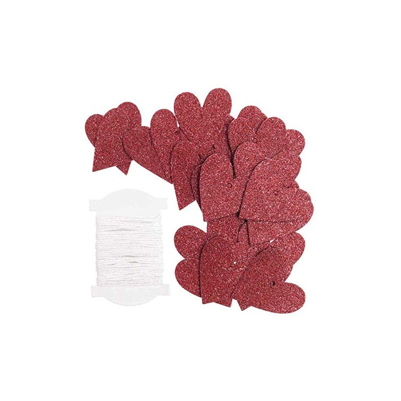 Rico Design 24 red heart pendants S.
