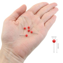 ZZHXSM 300 Packs Cork Board Floor Marking Pegs Red Plastic Thumbtack Ball Diameter 1/8 Inch Suitable for Art Design and DIY Projects